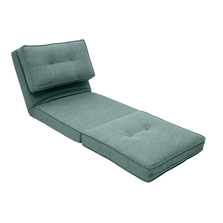 Chauffeuse 1 place convertible en tissu vert de gris sally