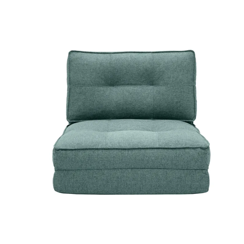 Chauffeuse 1 place convertible en tissu vert de gris sally