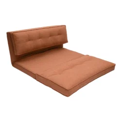 Chauffeuse 2 places convertible en tissu terracotta sally