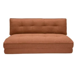 Chauffeuse 2 places convertible en tissu terracotta sally