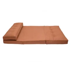Chauffeuse 2 places convertible en tissu terracotta sally