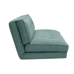 Chauffeuse 2 places convertible en tissu vert de gris sally