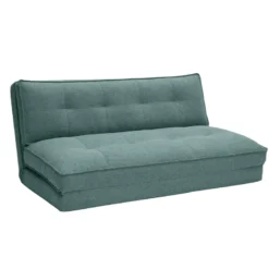 Chauffeuse 2 places convertible en tissu vert de gris sally