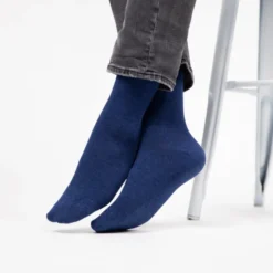 Chaussettes en bambou marine chiné