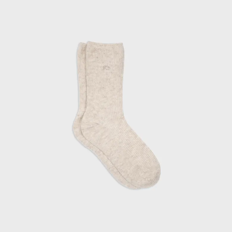 Chaussettes en laine femme beige