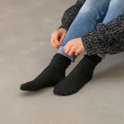Chaussettes en laine femme noir