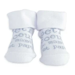 Chaussettes - petit coeur blanc 0 6 mois