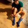 Chaussettes retro bleu