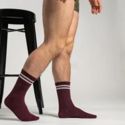Chaussettes retro bordeaux
