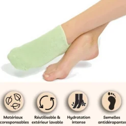 Chaussettes spa hydratantes vertes