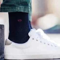 Chaussettes unies bleu marine