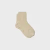 Chaussettes unies pailletées beige