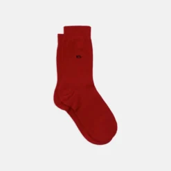 Chaussettes unies rouge grenade
