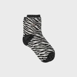 Chaussettes zèbre noir et blanc
