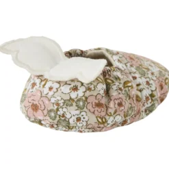 Chaussons avec ailes d'ange imprimé liberty (0-6 mois)