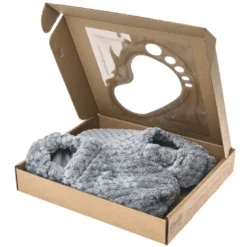 Chaussons chauffants gris paillettes