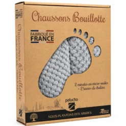 Chaussons chauffants gris paillettes