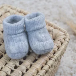 Chaussons naissance - message papa d'amo