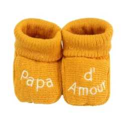 Chaussons naissance - message papa d'amo