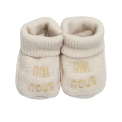Chaussons naissance - mini nous #f5f5dc