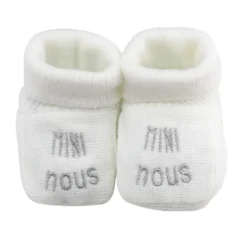 Chaussons naissance - mini nous #ffffff
