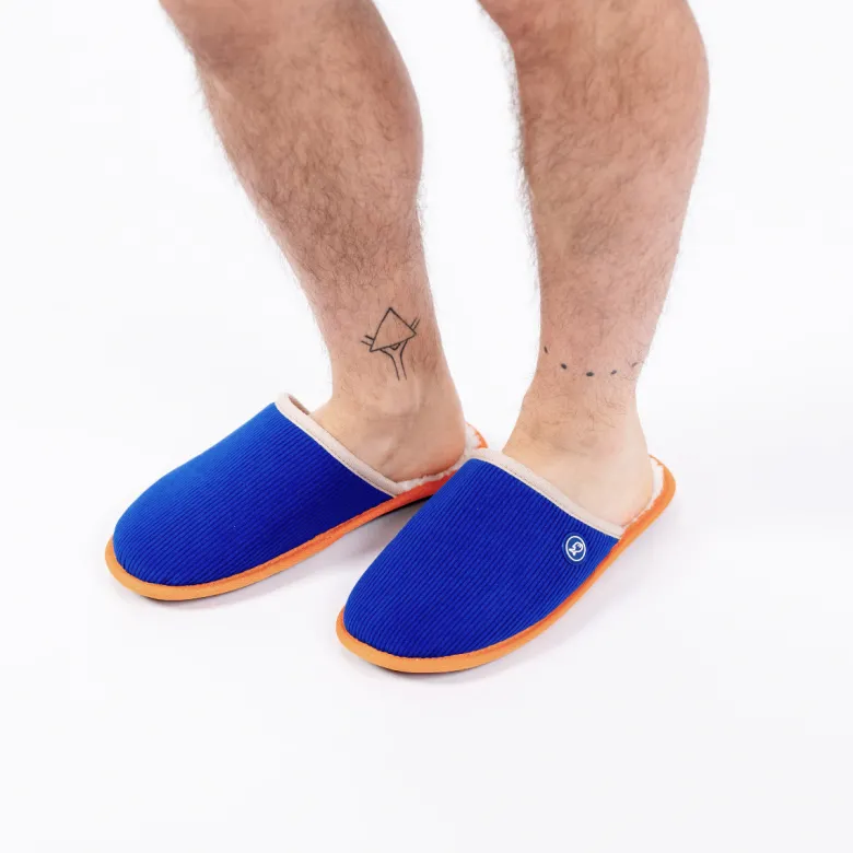 Chaussons velours bleu électrique t38-39