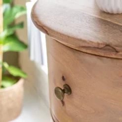 Chiffonnier rond en bois de manguier