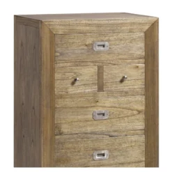 Chiffonnier 6 tiroirs bronze bois marron