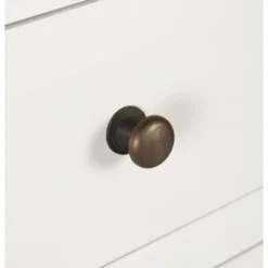 Chiffonnier 6 tiroirs bronze bois blanc