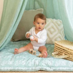 Ciel de lit bébé #cce8d2 60x245 cm