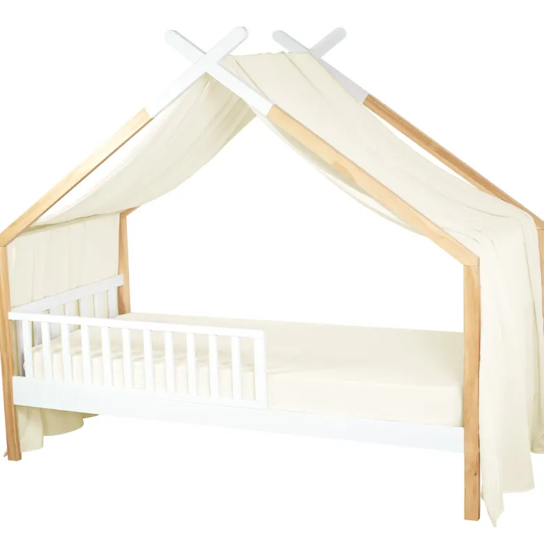 Ciel de lit cabane gaze coton écru 420