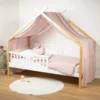 Ciel de lit cabane gaze coton rose 420
