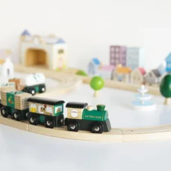 Circuit de train en bois - avec gare