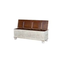 Coffre bois blanc - décoration