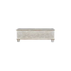 Coffre bois blanc - décoration