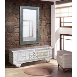 Coffre bronze bois blanc - décoration