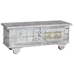 Coffre bronze bois blanc - décoration