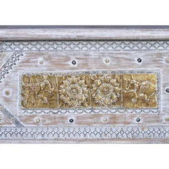 Coffre bronze bois blanc - décoration