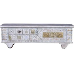 Coffre bronze bois blanc - décoration