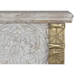 Coffre bronze bois blanc - décoration