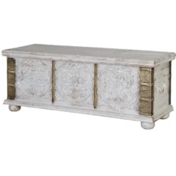Coffre bronze bois blanc - décoration