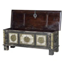 Coffre bronze bois marron - décoration