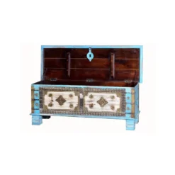 Coffre bronze bois multicolore -