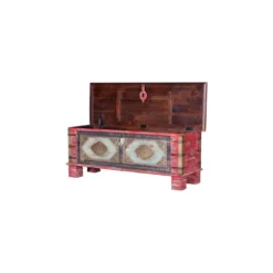 Coffre bronze bois multicolore -