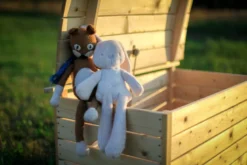 Coffre à jouets en bois pour enfants - 80 x 50 x h47 cm - timbela m034-1