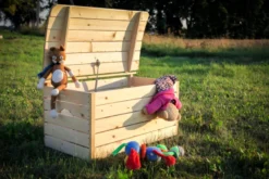 Coffre à jouets en bois pour enfants - 80 x 50 x h47 cm - timbela m034-1