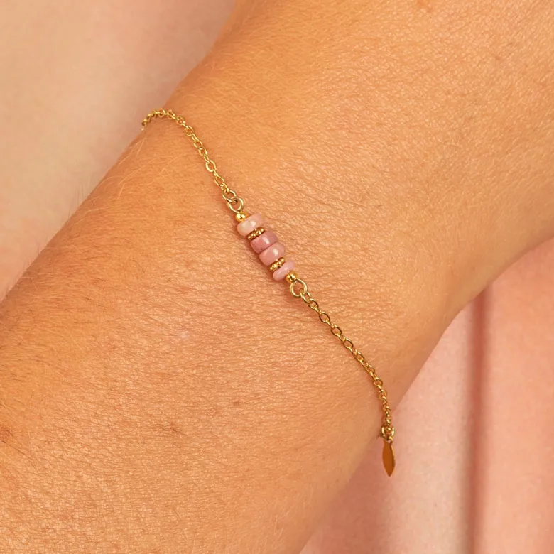 Coffret bijou rose – parure mini rêve en quartz fraise facetté