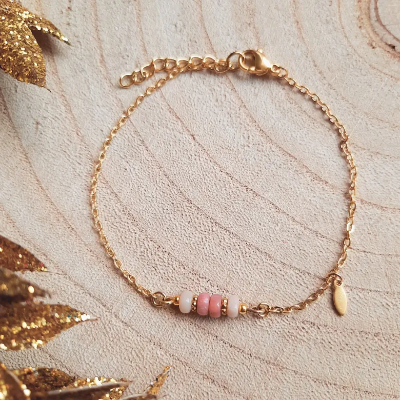 Coffret bijou rose – parure mini rêve en quartz fraise facetté