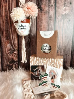 Coffret cultiver le bonheur – cadeau plantes & macramé