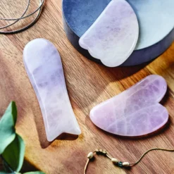 Coffret 3 Gua Sha visage en quartz rose